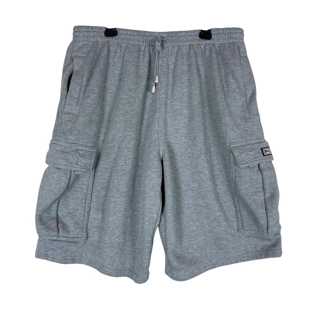 Dream USA Cargo Shorts Mens 5XL Gray Fleece Elastic Waist 12 Inseam Big & Tall
